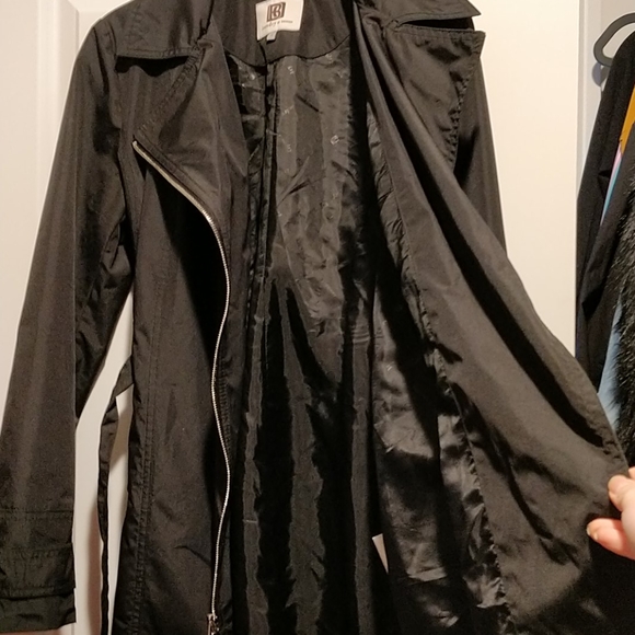 NWOT Chic diagonal zipper tie waist black jacket - Picture 9 of 16